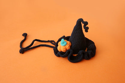 Halloween Cat Collar Handmade Hats Pumpkin Costume