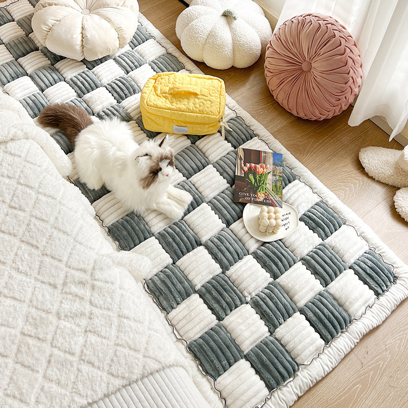 Pet Square Checkered Rug Sofa Cover