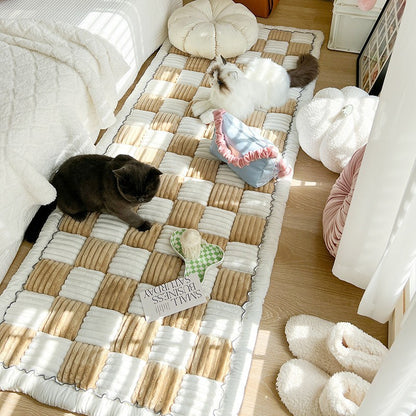 Pet Square Checkered Rug Sofa Cover