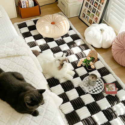 Pet Square Checkered Rug Sofa Cover